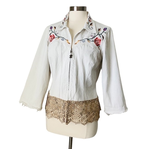 ROPA Hairston Roberson Western Embroidered Denim Full Zip Jacket USA Made‎ - Picture 3 of 16